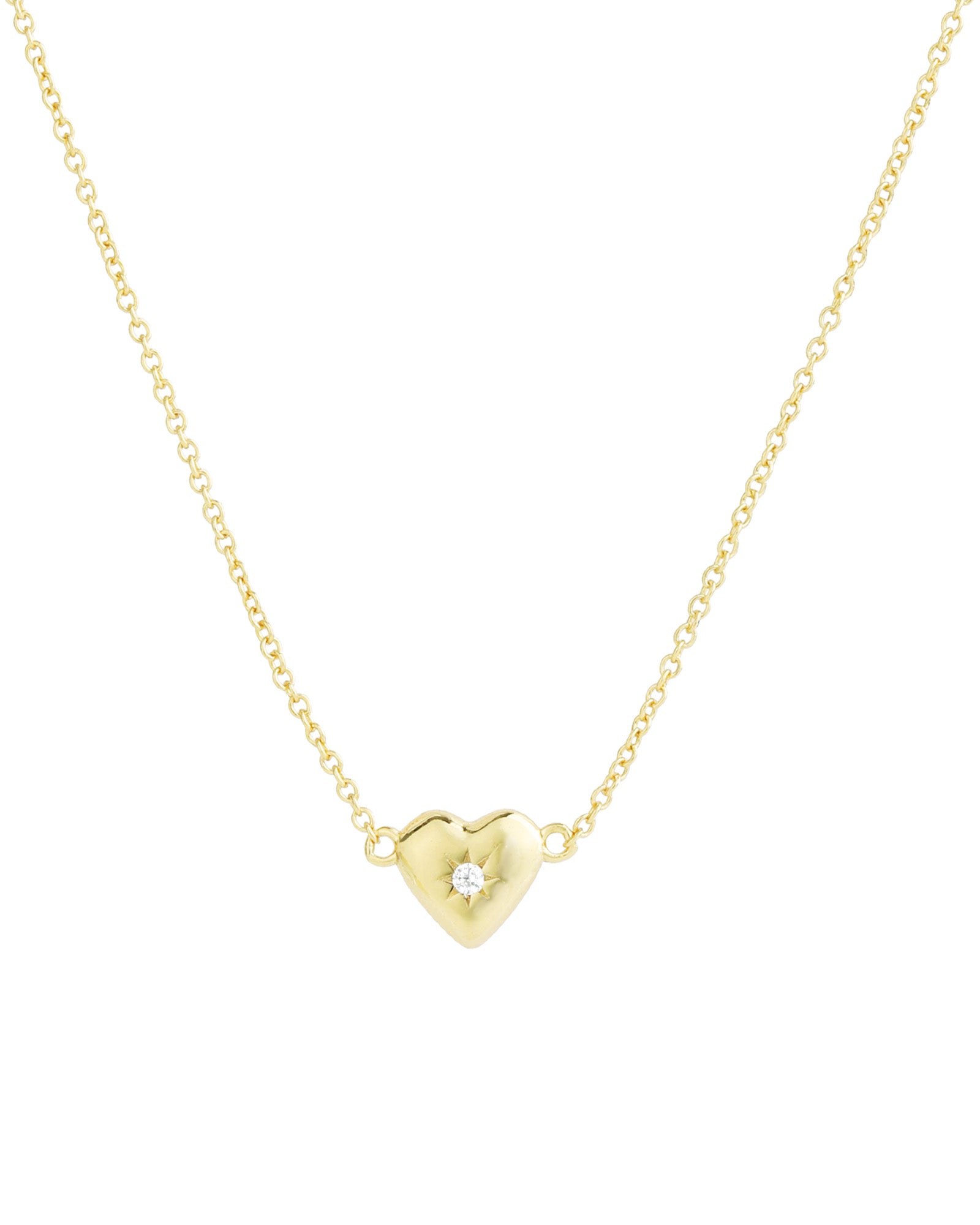 Quiet Icon-Heart Starburst CZ Necklace-Necklaces-14k Gold Vermeil, Cubic Zirconia-Blue Ruby Jewellery-Vancouver Canada