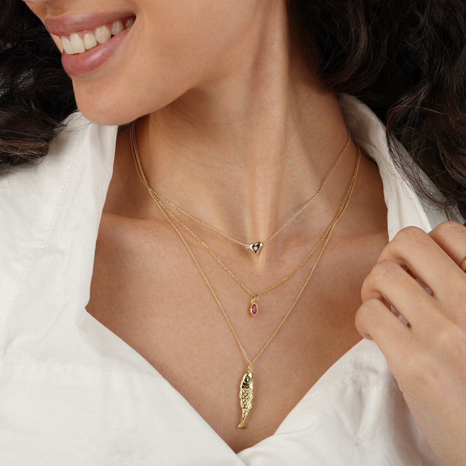 Quiet Icon-Fish CZ Necklace-Necklaces-Blue Ruby Jewellery-Vancouver Canada