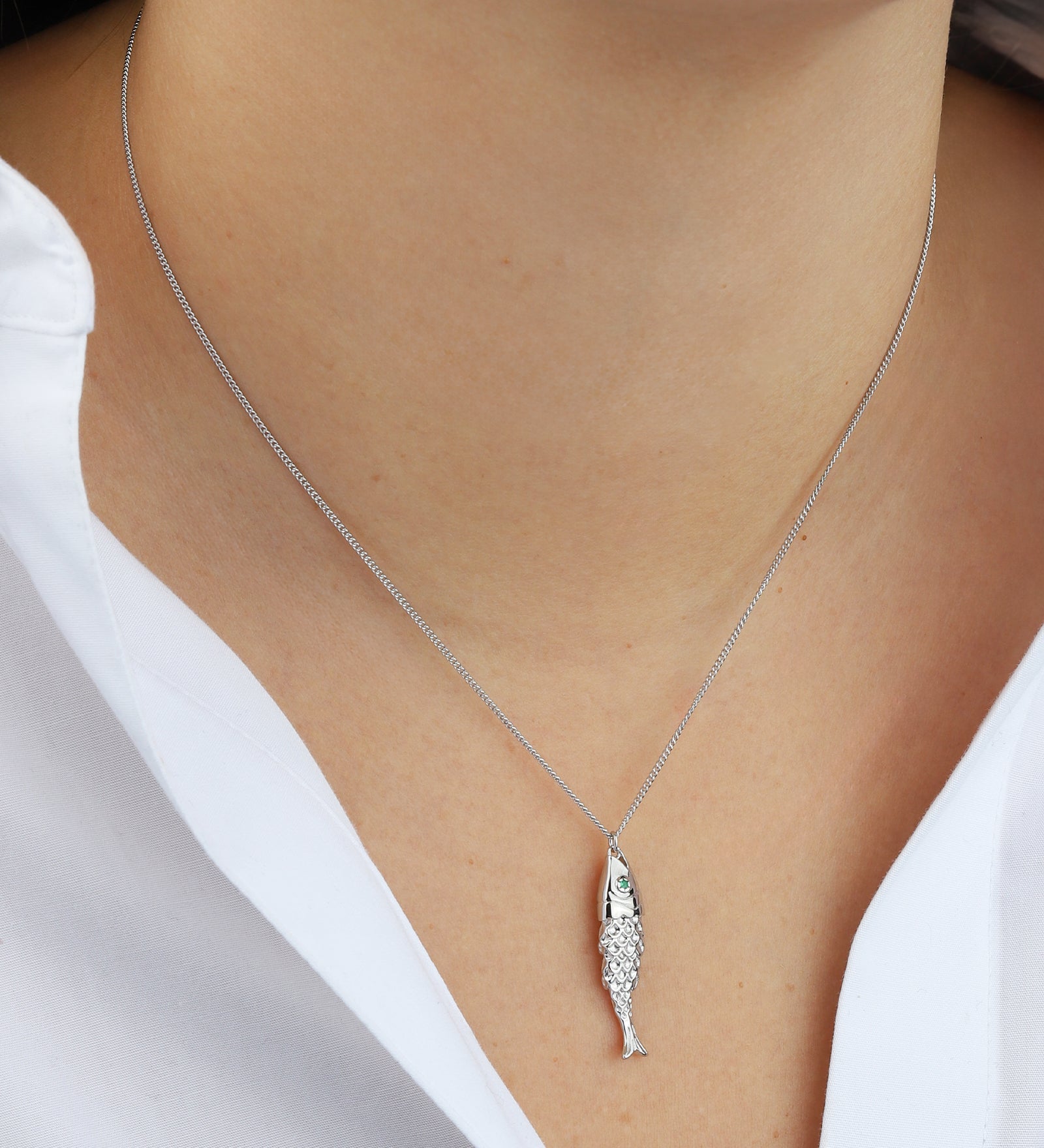 Quiet Icon-Fish CZ Necklace-Necklaces-Blue Ruby Jewellery-Vancouver Canada
