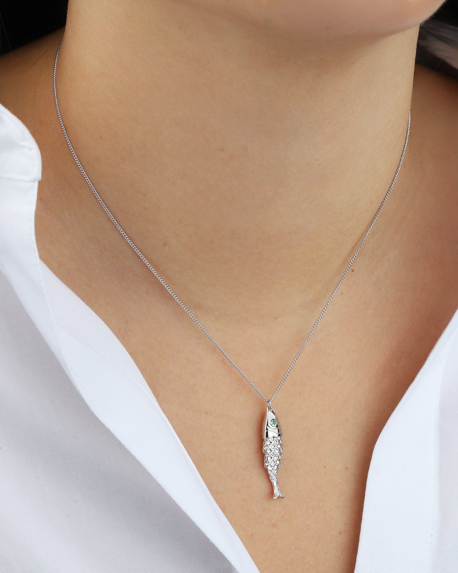 Quiet Icon-Fish CZ Necklace-Necklaces-Blue Ruby Jewellery-Vancouver Canada