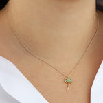 Quiet Icon-Palm Tree Pavé Necklace-Necklaces-Blue Ruby Jewellery-Vancouver Canada