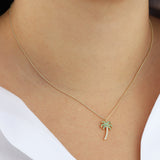 Quiet Icon-Palm Tree Pavé Necklace-Necklaces-Blue Ruby Jewellery-Vancouver Canada