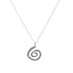 Quiet Icon-Swirl Drop Necklace-Necklaces-Rhodium Plated Sterling Silver-Blue Ruby Jewellery-Vancouver Canada