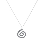 Quiet Icon-Swirl Drop Necklace-Necklaces-Rhodium Plated Sterling Silver-Blue Ruby Jewellery-Vancouver Canada