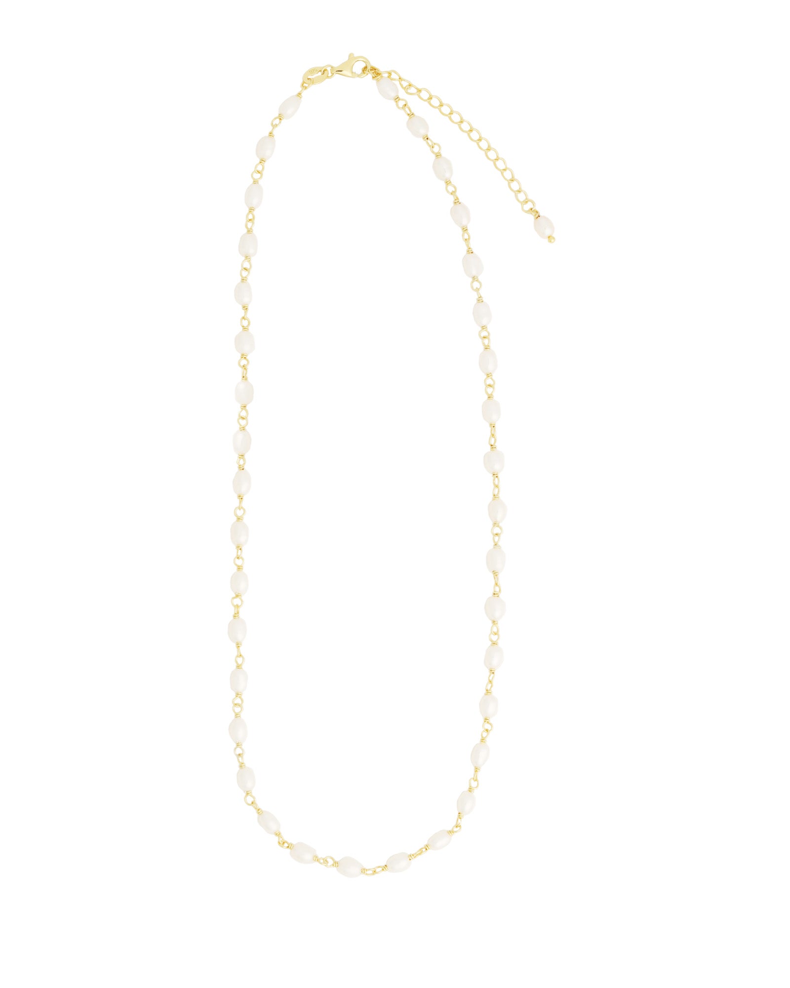 Quiet Icon-Oval Pearl Link Necklace-Necklaces-Blue Ruby Jewellery-Vancouver Canada