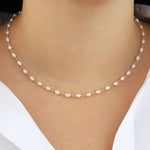 Quiet Icon-Oval Pearl Link Necklace-Necklaces-Blue Ruby Jewellery-Vancouver Canada