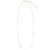 Multi Baroque Pearl Station Necklace
