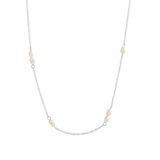 Multi Baroque Pearl Station Necklace
