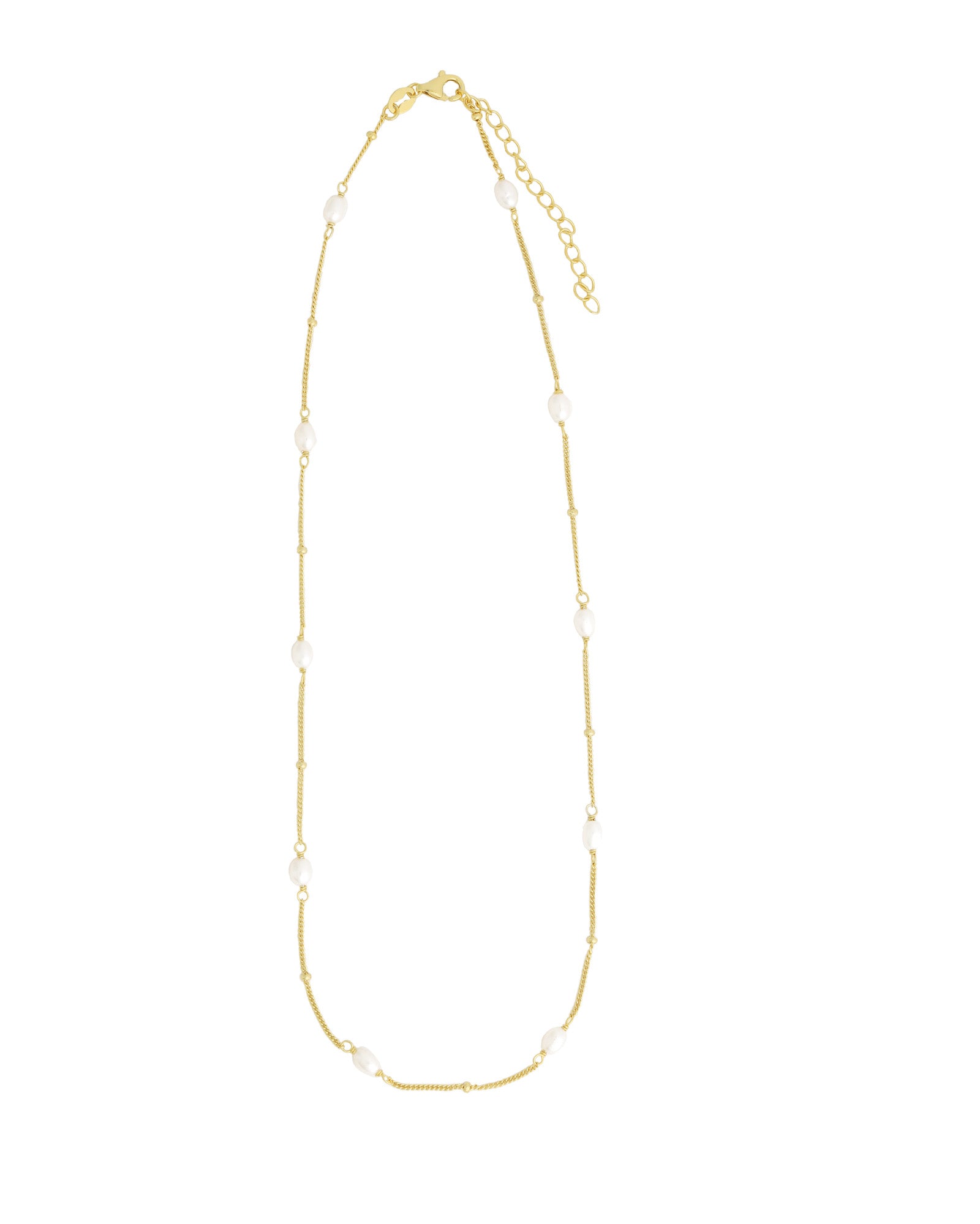 Quiet Icon-Oval Pearl Station Necklace-Necklaces-Blue Ruby Jewellery-Vancouver Canada