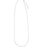 Quiet Icon-Oval Pearl Station Necklace-Necklaces-Blue Ruby Jewellery-Vancouver Canada