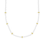 Quiet Icon-Pearl Rondelle Necklace-Necklaces-14k Gold Vermeil, White Pearl-Blue Ruby Jewellery-Vancouver Canada