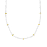 Quiet Icon-Pearl Rondelle Necklace-Necklaces-14k Gold Vermeil, White Pearl-Blue Ruby Jewellery-Vancouver Canada