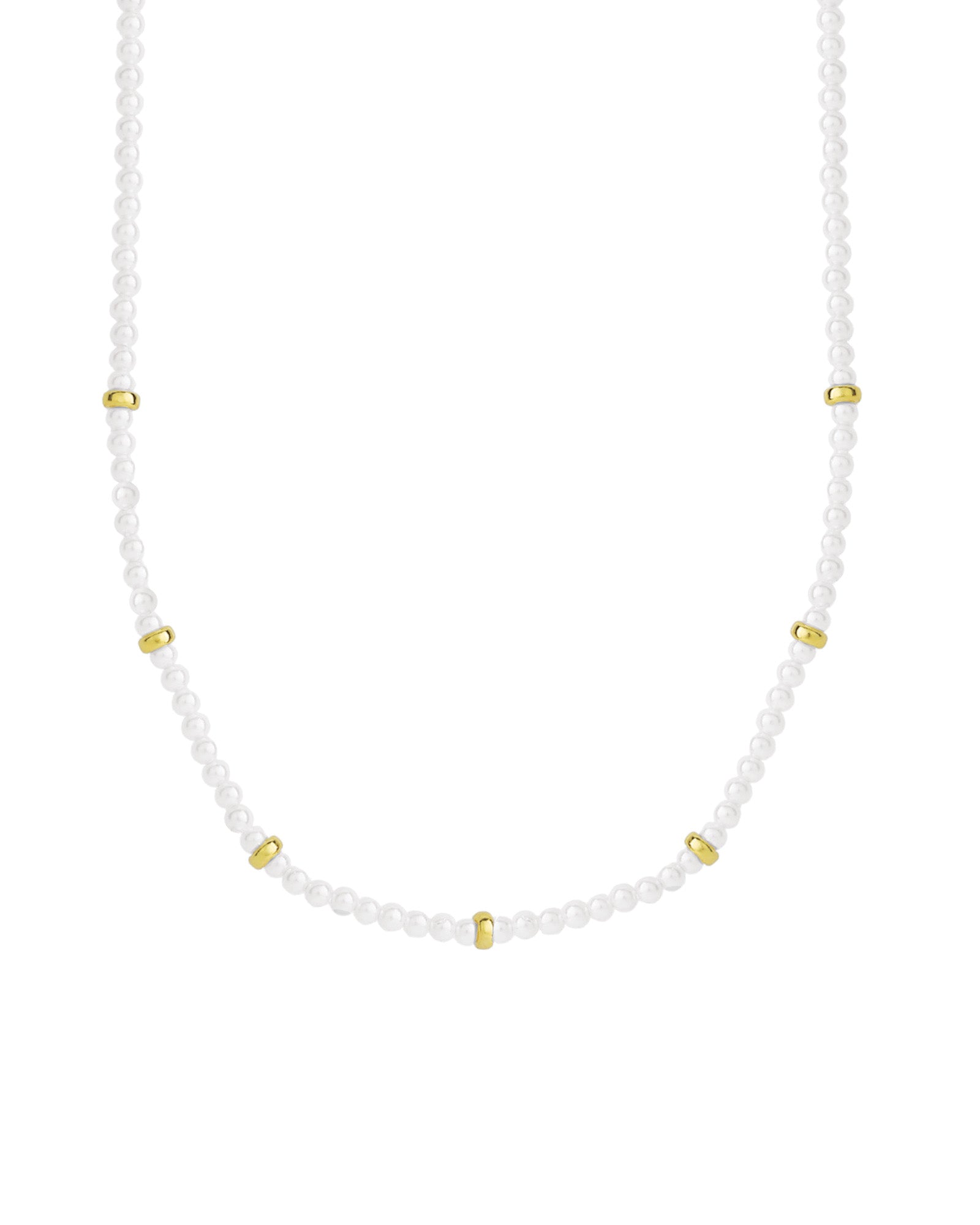 Quiet Icon-Pearl Rondelle Necklace-Necklaces-14k Gold Vermeil, White Pearl-Blue Ruby Jewellery-Vancouver Canada