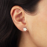 Quiet Icon-Round Flower Petal Studs-Earrings-Blue Ruby Jewellery-Vancouver Canada