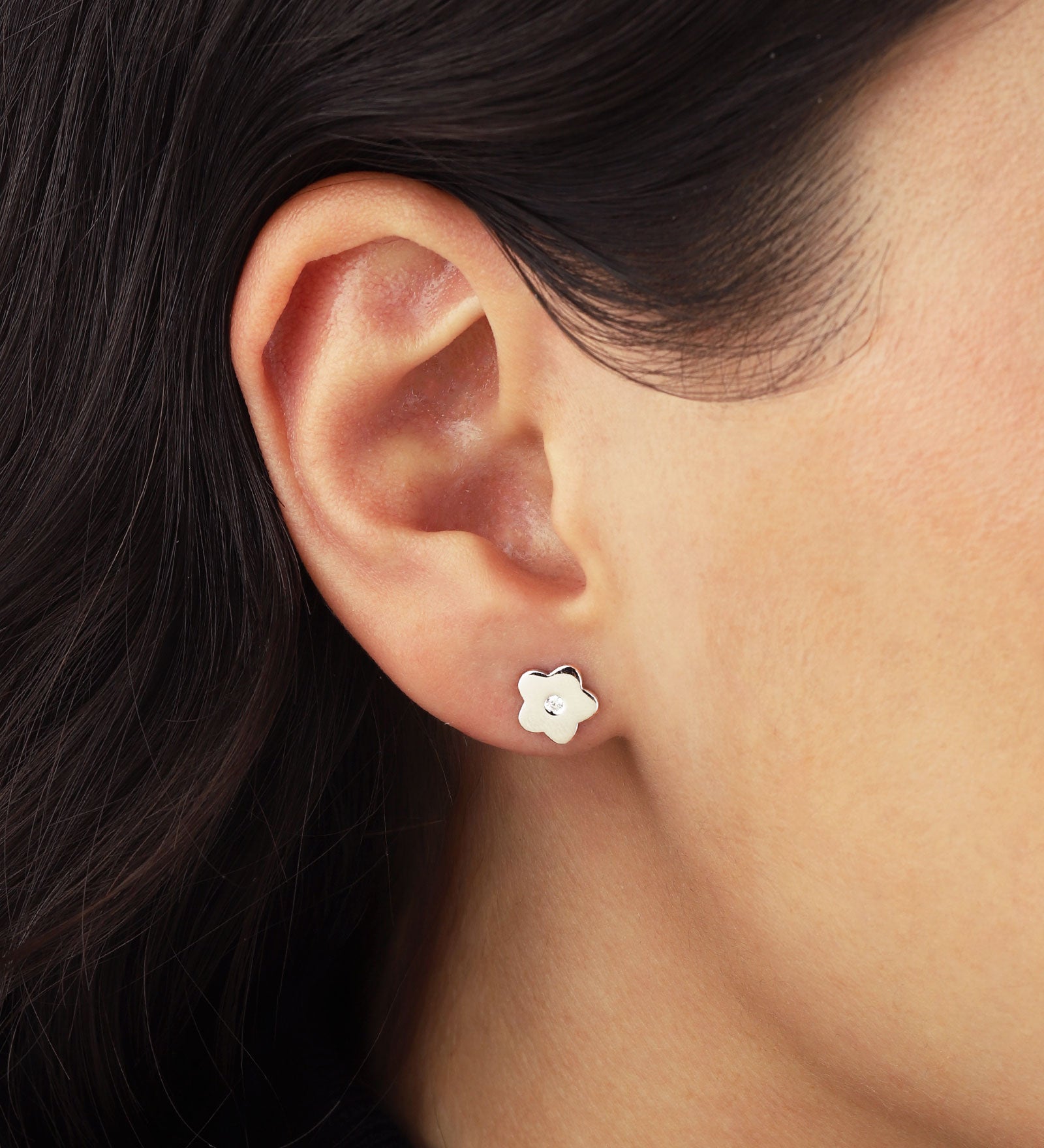 Quiet Icon-Round Flower Petal Studs-Earrings-Blue Ruby Jewellery-Vancouver Canada