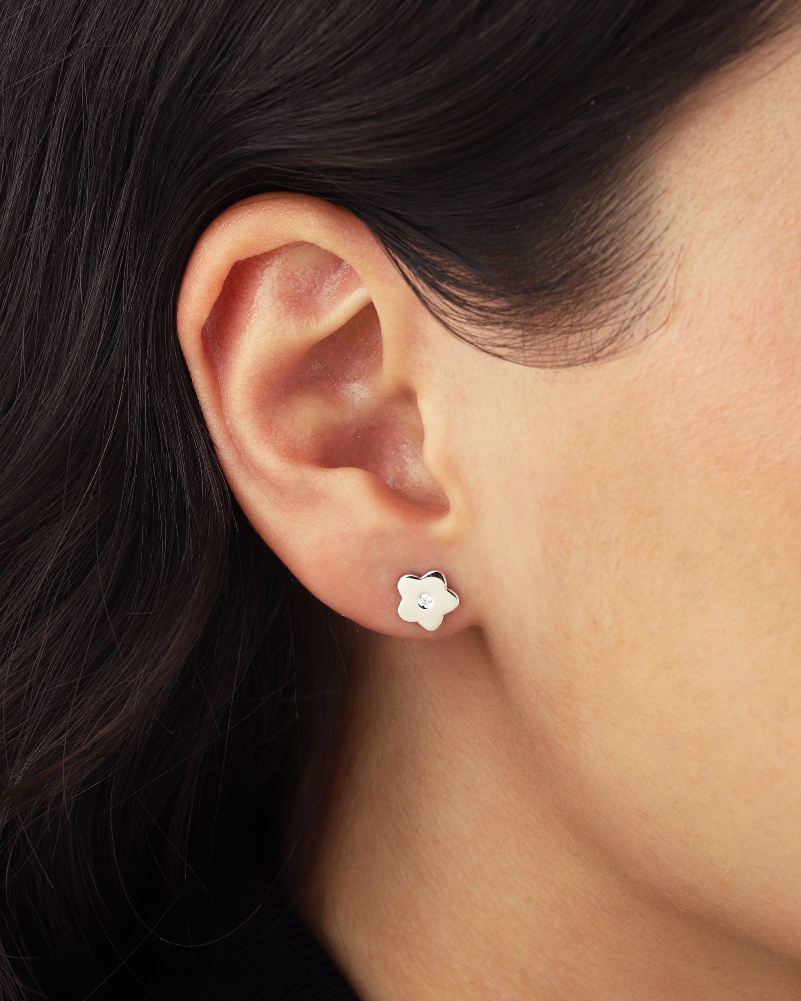 Quiet Icon-Round Flower Petal Studs-Earrings-Blue Ruby Jewellery-Vancouver Canada