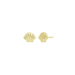 Quiet Icon-Shell Studs-Earrings-14k Gold Vermeil-Blue Ruby Jewellery-Vancouver Canada