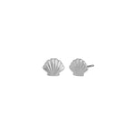 Quiet Icon-Shell Stud-Earrings-Rhodium Plated Sterling Silver-Blue Ruby Jewellery-Vancouver Canada