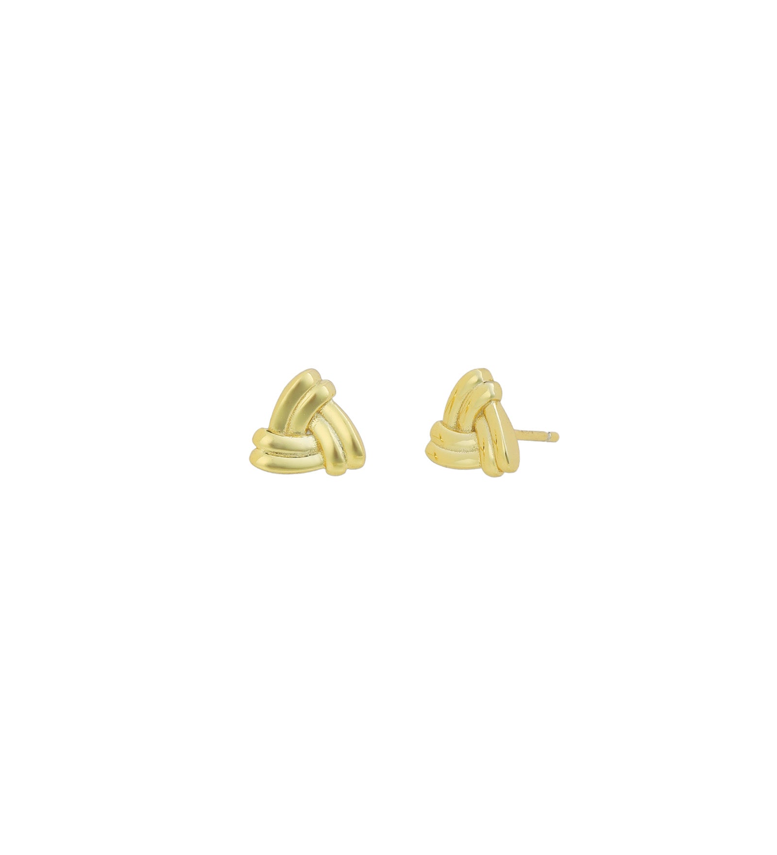 Quiet Icon-Triangle Knot Stud-Earrings-14k Gold Vermeil-Blue Ruby Jewellery-Vancouver Canada