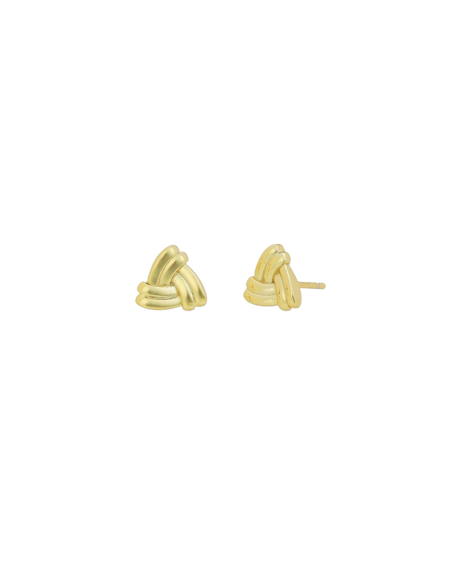 Quiet Icon-Triangle Knot Stud-Earrings-Blue Ruby Jewellery-Vancouver Canada