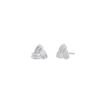 Quiet Icon-Triangle Knot Stud-Earrings-Rhodium Plated Sterling Silver-Blue Ruby Jewellery-Vancouver Canada