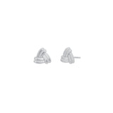 Quiet Icon-Triangle Knot Stud-Earrings-Rhodium Plated Sterling Silver-Blue Ruby Jewellery-Vancouver Canada