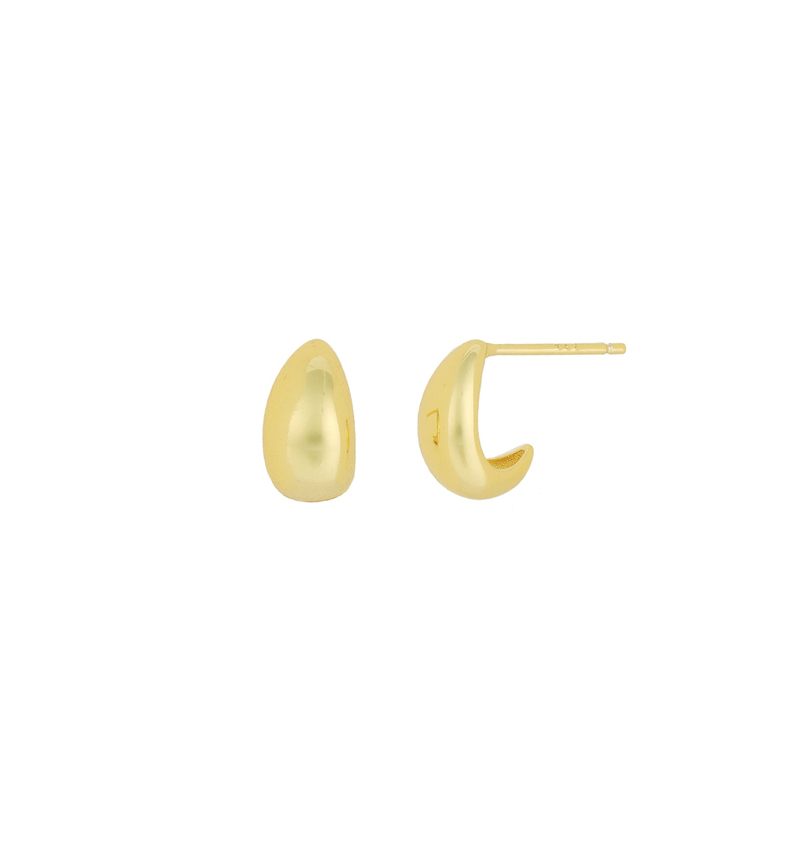Quiet Icon-Dome "J" Stud-Earrings-14k Gold Vermeil-Blue Ruby Jewellery-Vancouver Canada