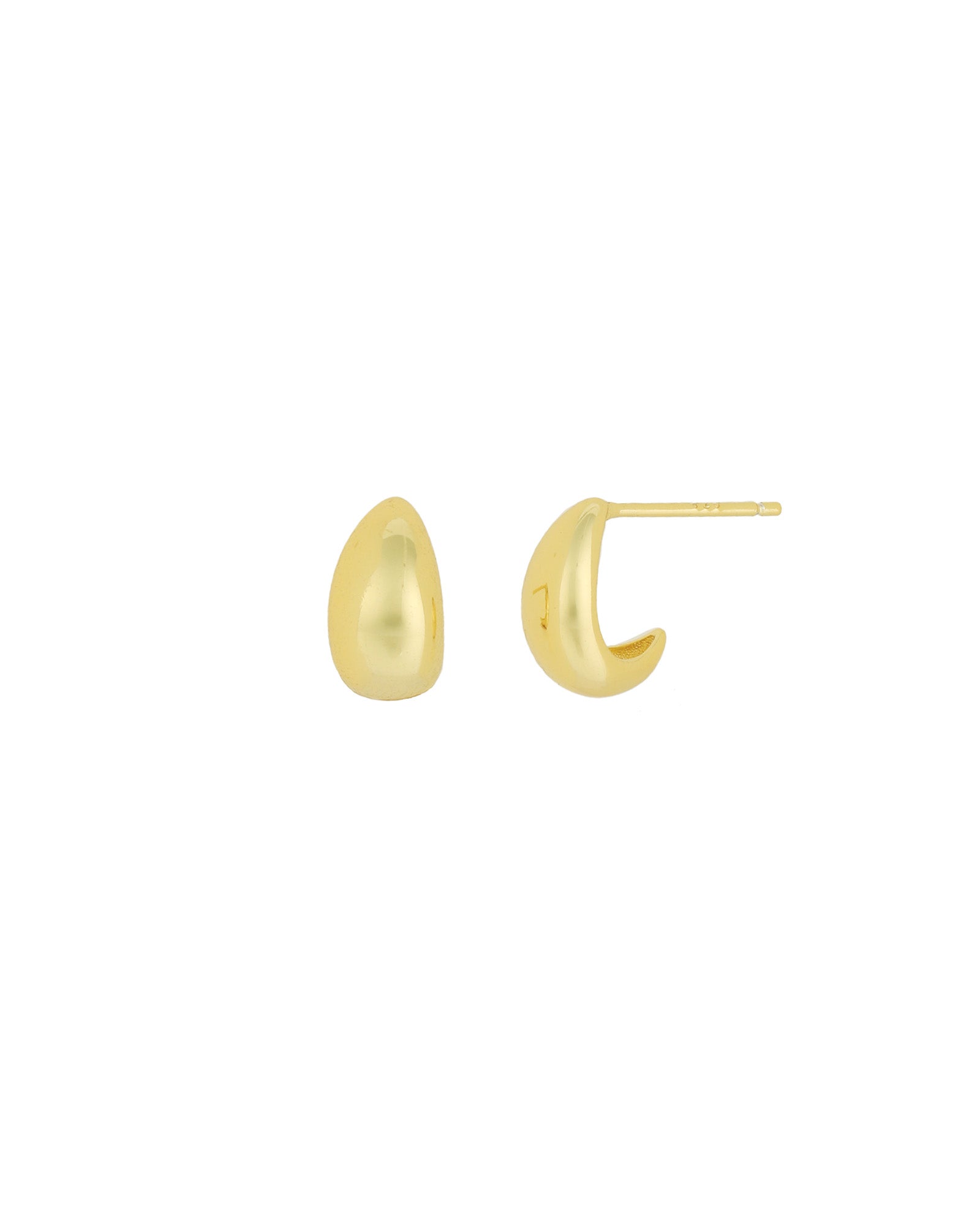 Quiet Icon-Dome "J" Stud-Earrings-14k Gold Vermeil-Blue Ruby Jewellery-Vancouver Canada