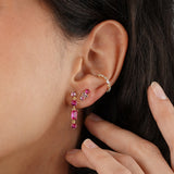 Quiet Icon-Four Stone Drop Earrings-Earrings-Blue Ruby Jewellery-Vancouver Canada