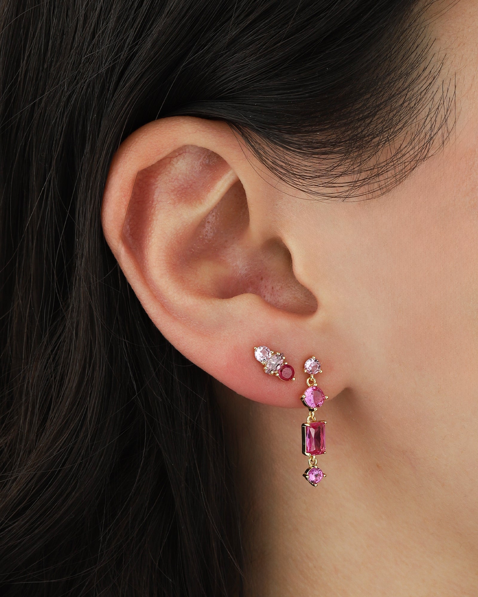 Quiet Icon-Four Stone Drop Earrings-Earrings-Blue Ruby Jewellery-Vancouver Canada