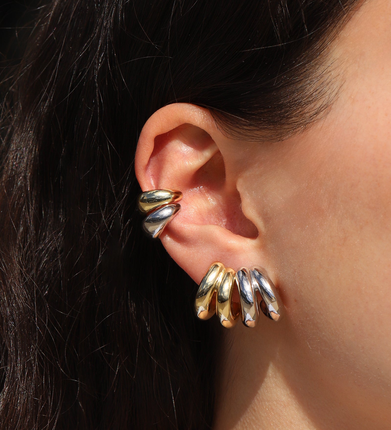 Quiet Icon-Seeing Double Hoops-Earrings-Blue Ruby Jewellery-Vancouver Canada