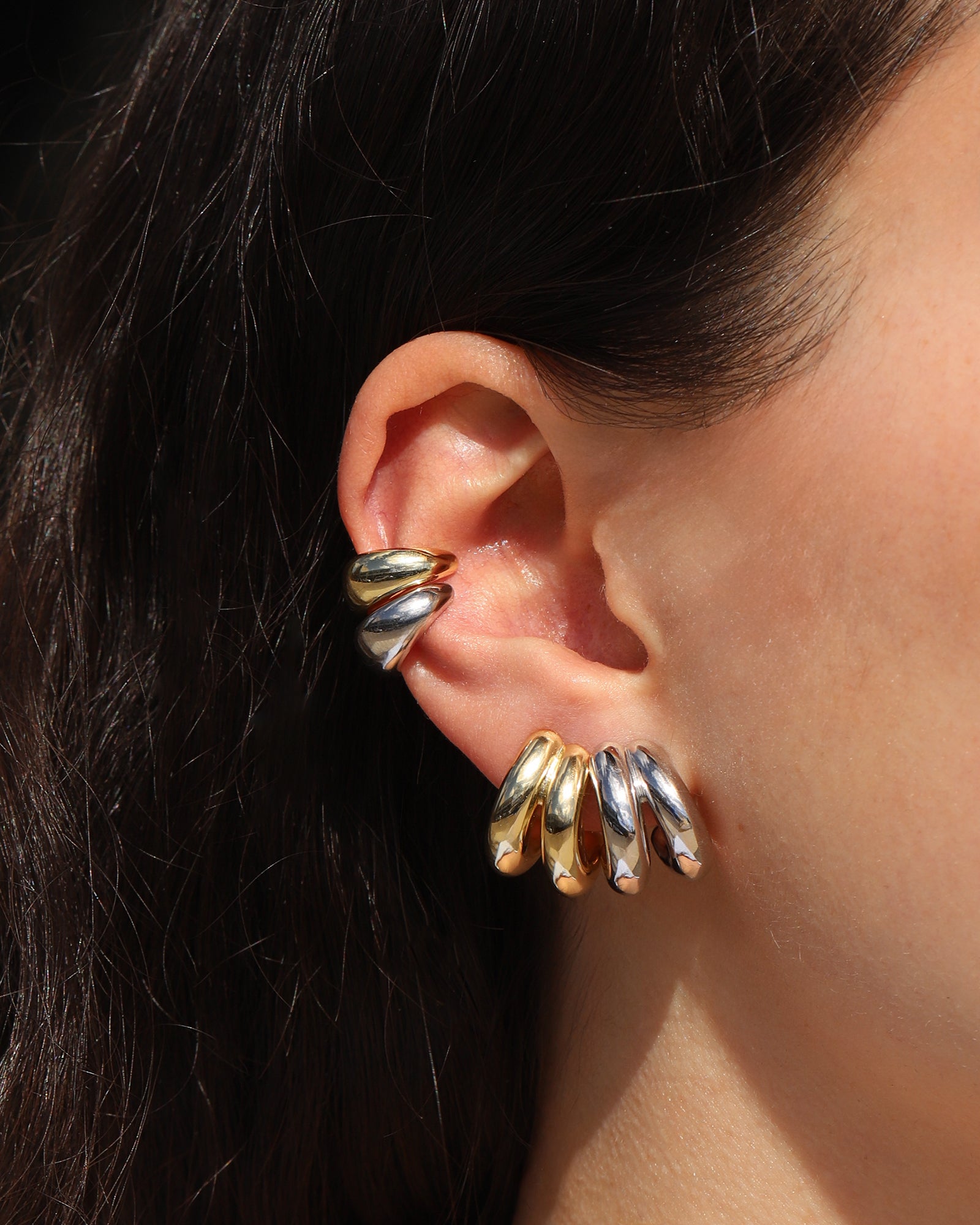 Quiet Icon-Seeing Double Hoops-Earrings-Blue Ruby Jewellery-Vancouver Canada