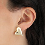 Quiet Icon-Bold Puffy Heart Stud-Earrings-Blue Ruby Jewellery-Vancouver Canada