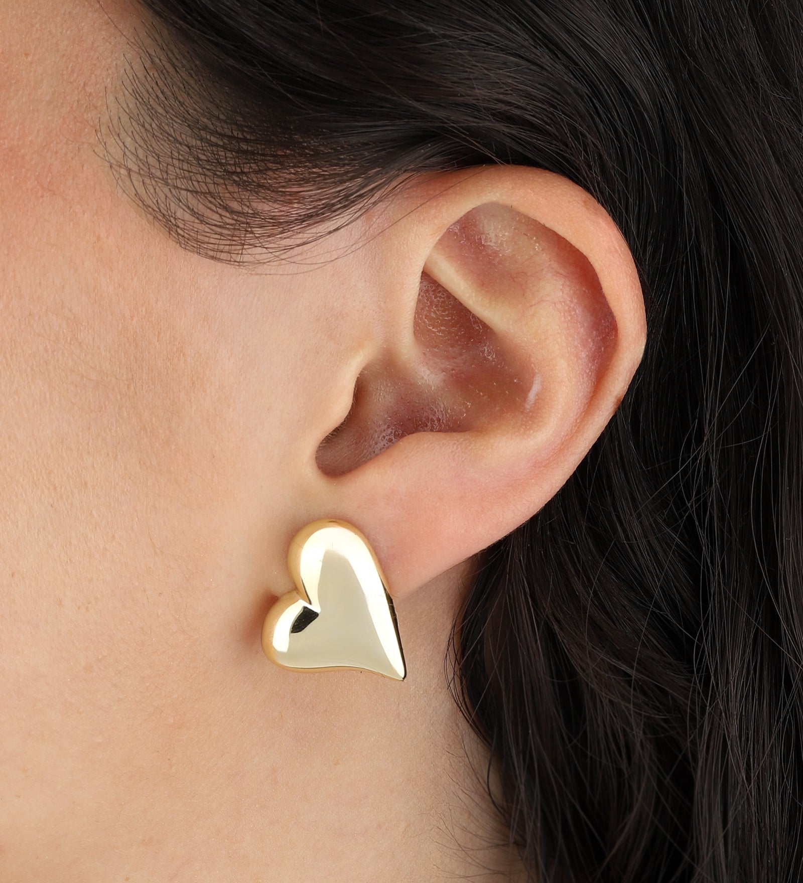 Quiet Icon-Bold Puffy Heart Stud-Earrings-Blue Ruby Jewellery-Vancouver Canada