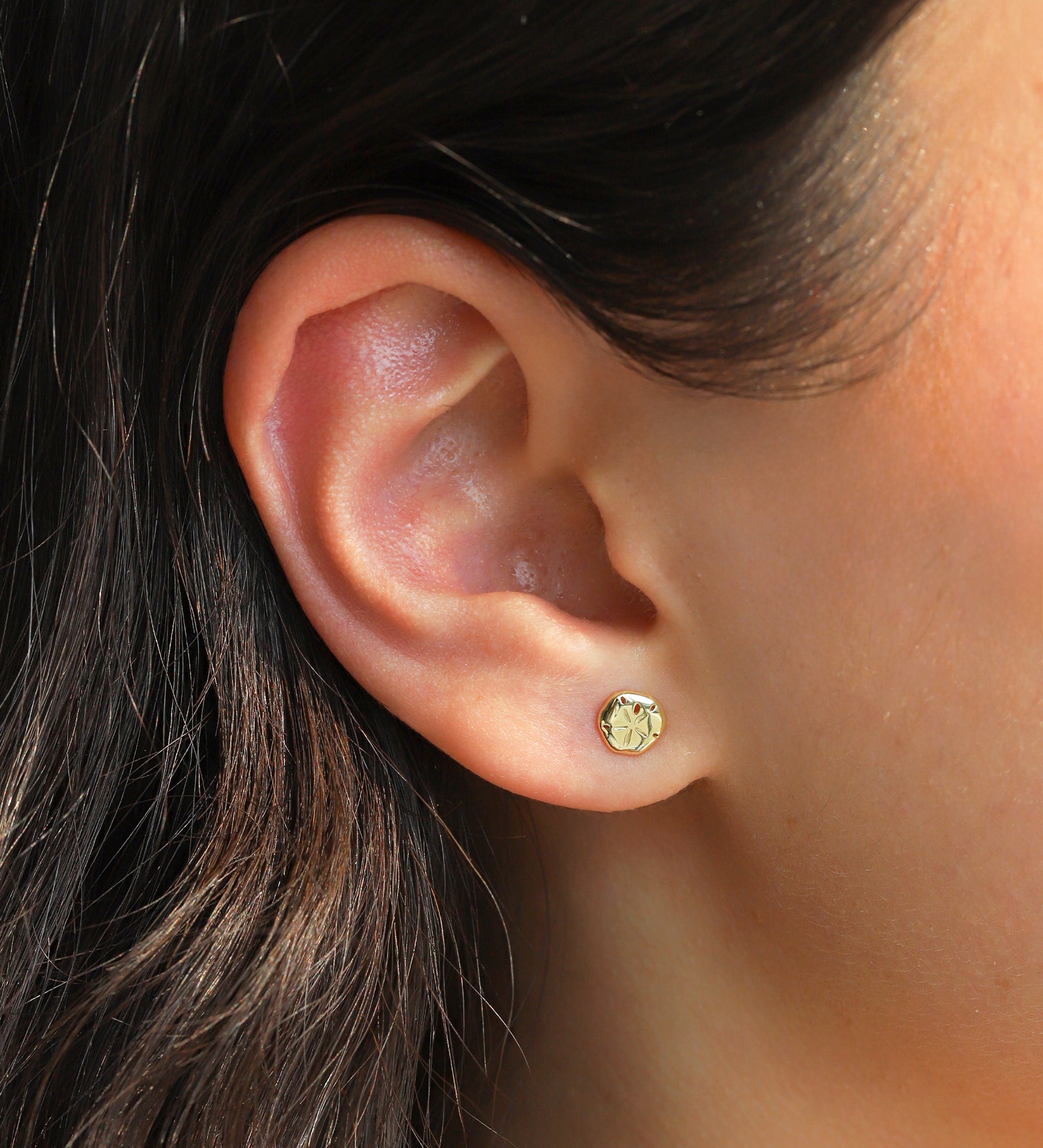 Quiet Icon-Sandollar Stud-Earrings-Blue Ruby Jewellery-Vancouver Canada
