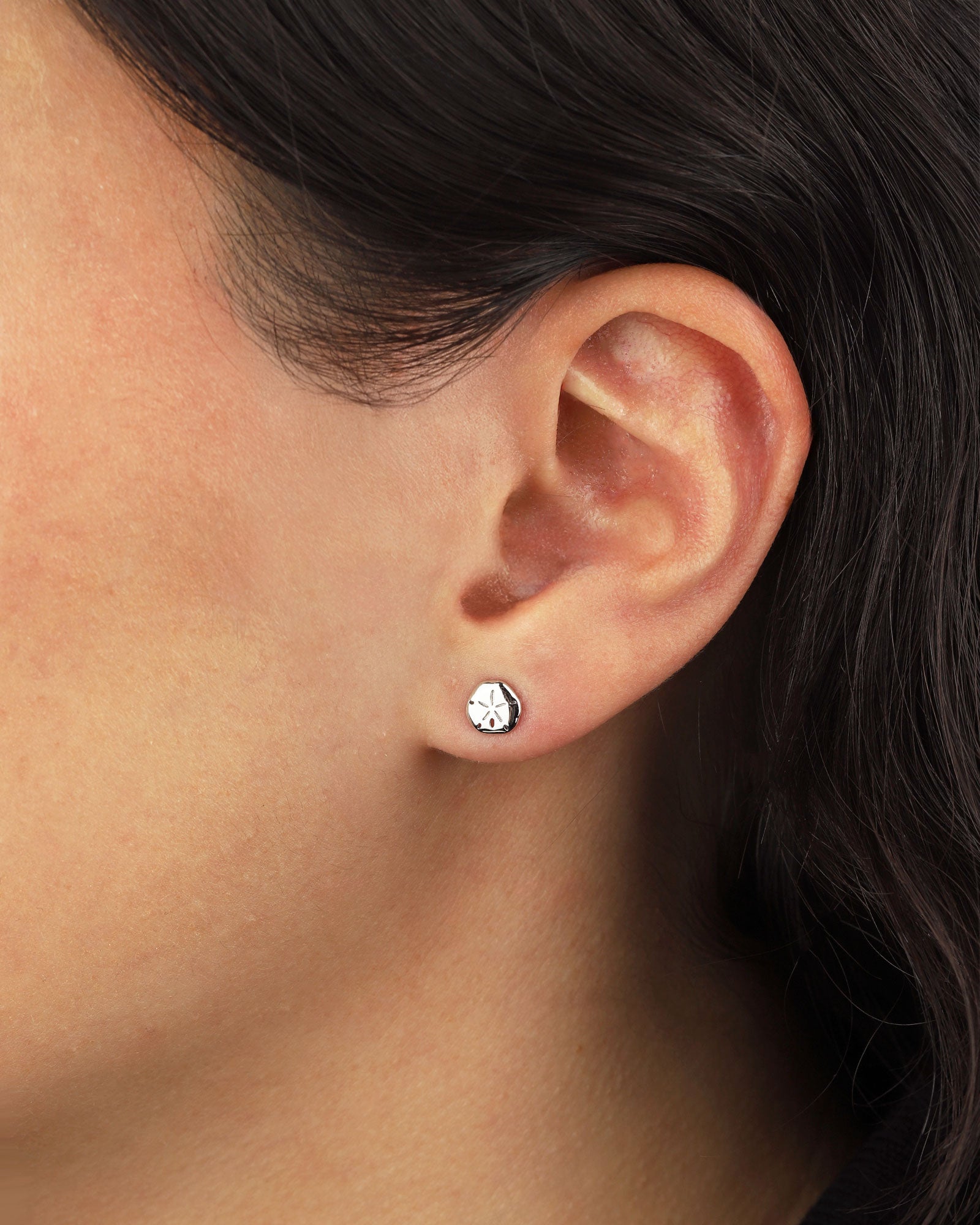 Quiet Icon-Sand Dollar Studs-Earrings-Blue Ruby Jewellery-Vancouver Canada