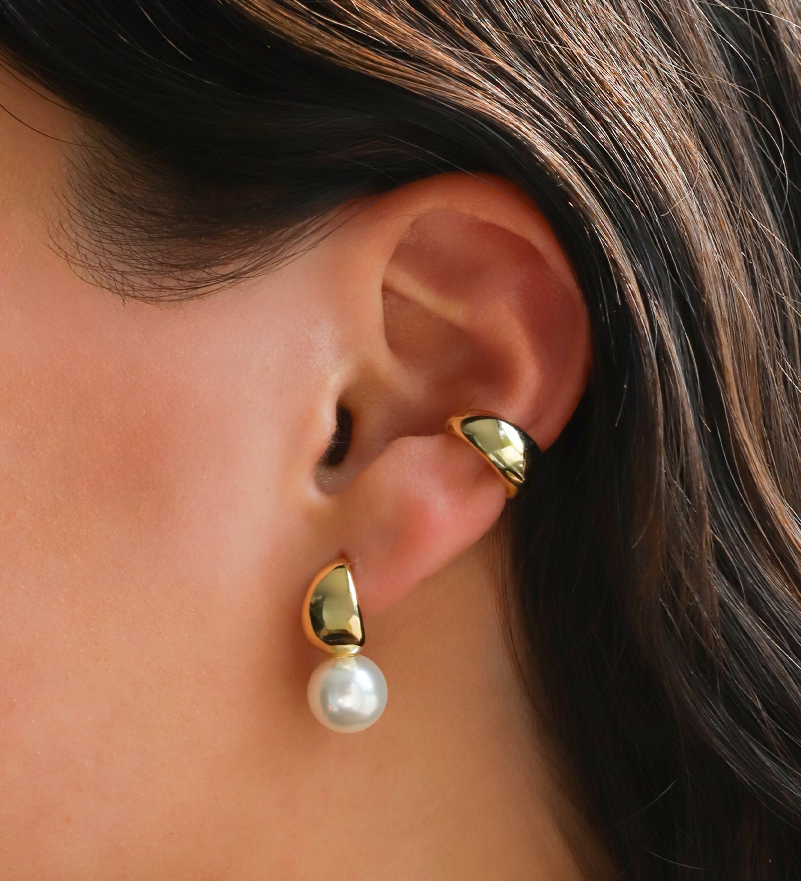 Quiet Icon-Chunky Dome Ear Cuff-Earrings-Blue Ruby Jewellery-Vancouver Canada