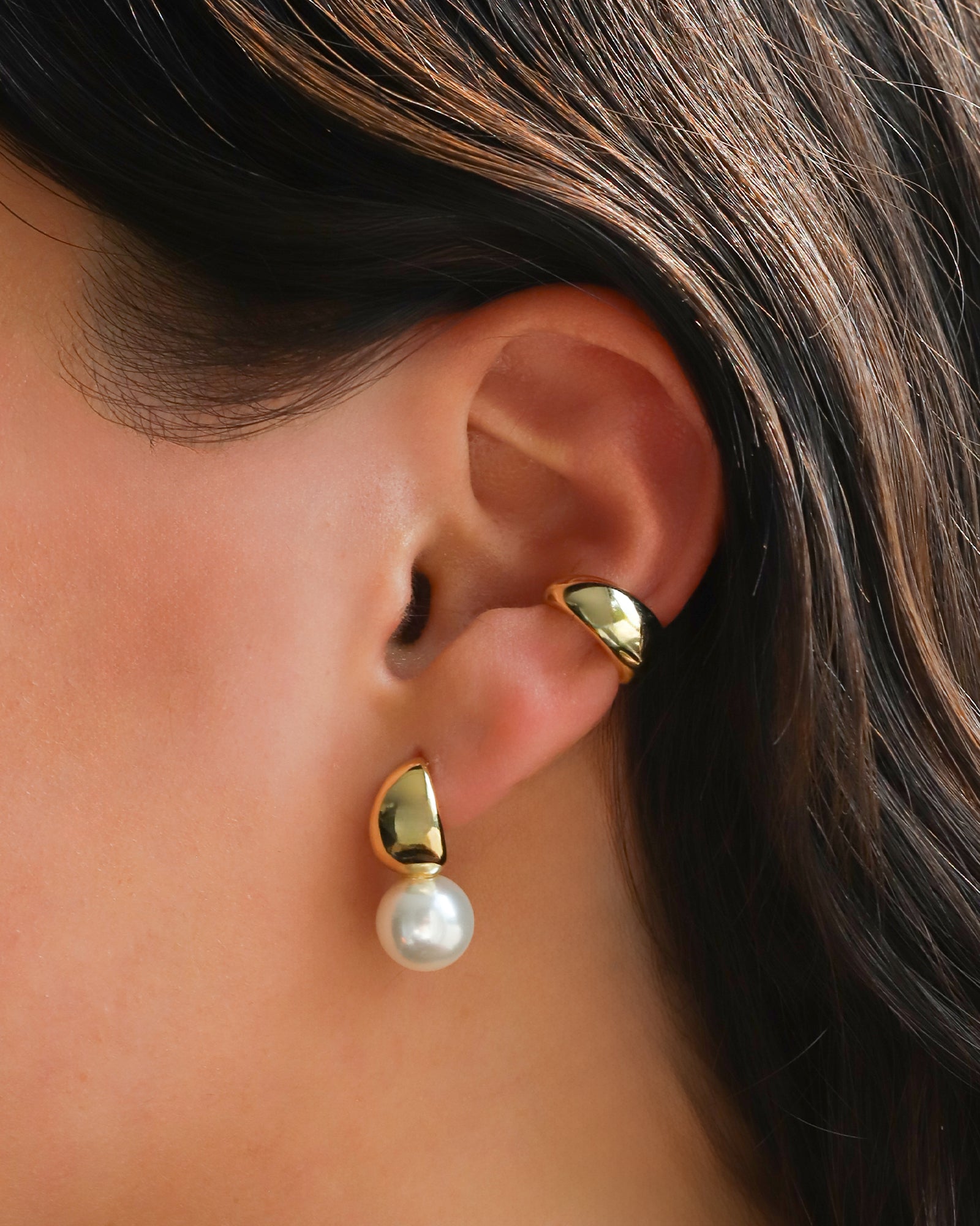 Quiet Icon-Chunky Dome Ear Cuff-Earrings-Blue Ruby Jewellery-Vancouver Canada