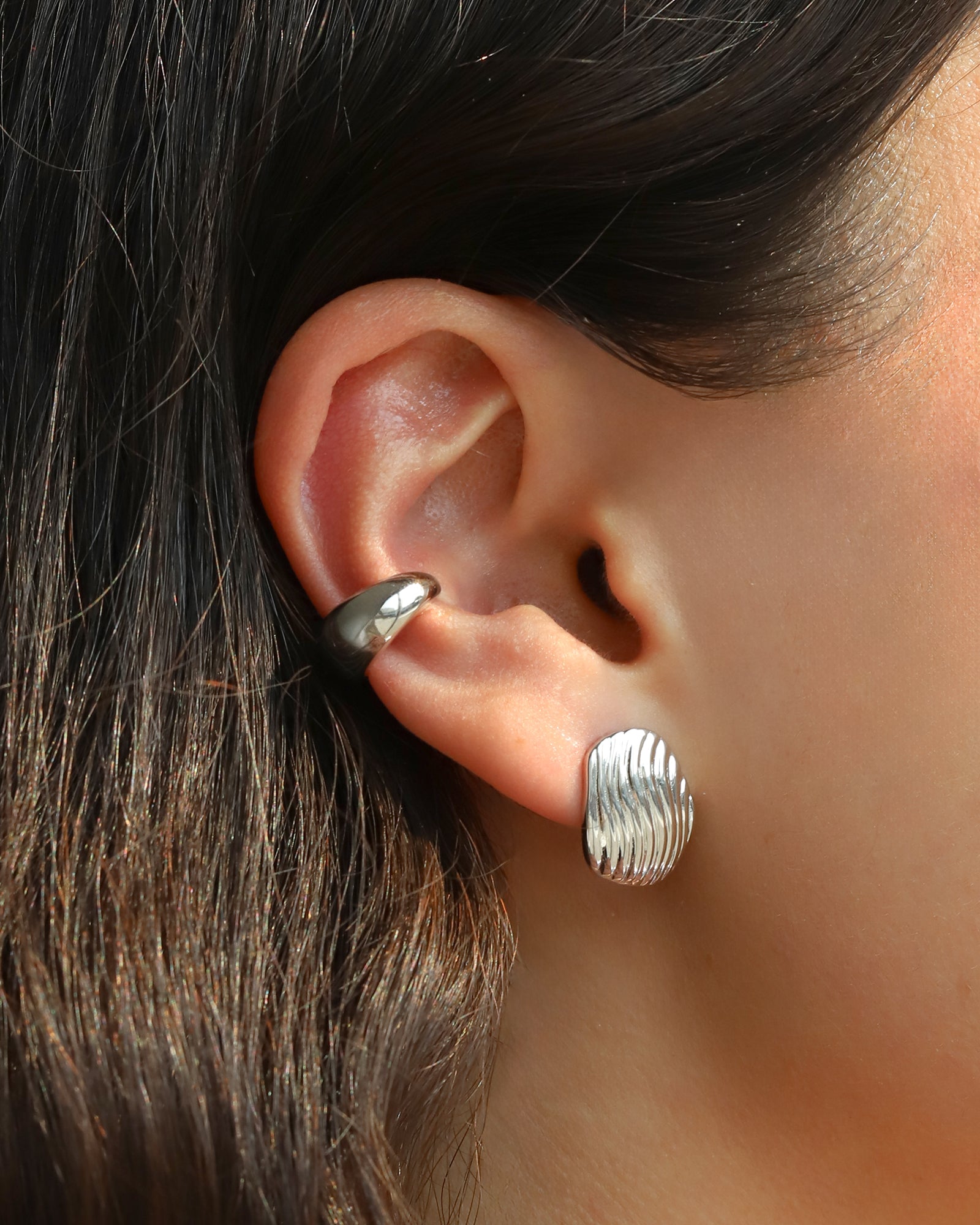 Quiet Icon-Chunky Dome Ear Cuff-Earrings-Blue Ruby Jewellery-Vancouver Canada