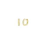 Quiet Icon-CZ Line Huggie-Earrings-14k Gold Vermeil, Cubic Zirconia-Blue Ruby Jewellery-Vancouver Canada
