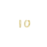 Quiet Icon-CZ Line Huggie-Earrings-14k Gold Vermeil, Cubic Zirconia-Blue Ruby Jewellery-Vancouver Canada