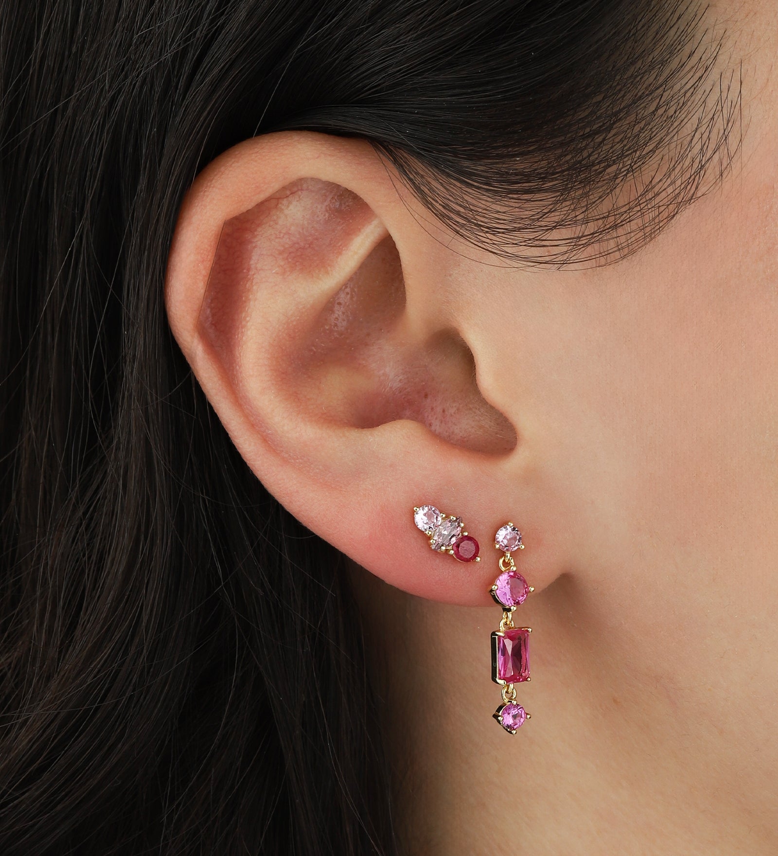Quiet Icon-Center Marquise Studs-Earrings-Blue Ruby Jewellery-Vancouver Canada