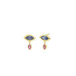 Quiet Icon-Evil Eye Marquise Drop Studs-Necklaces-Blue Ruby Jewellery-Vancouver Canada