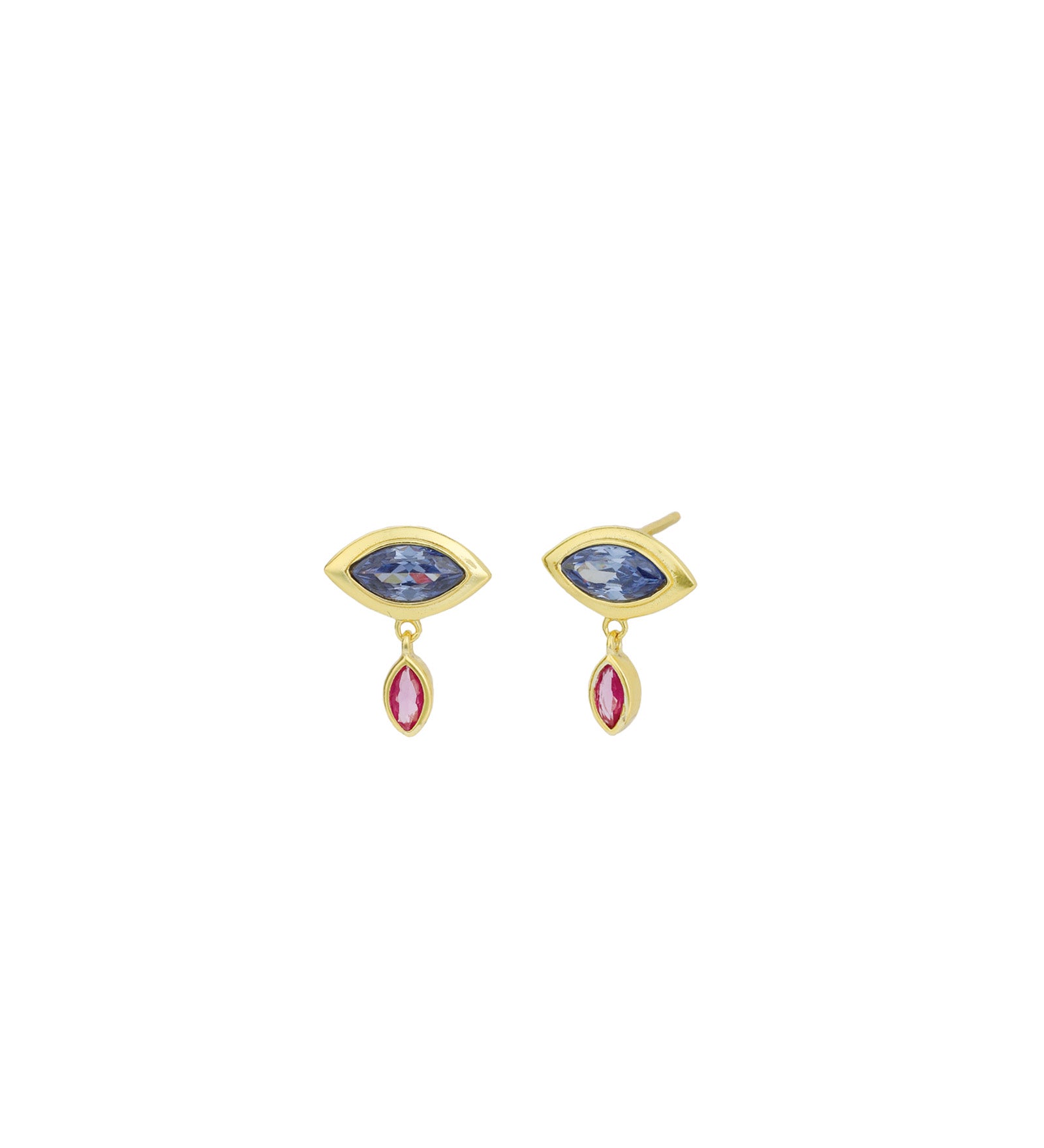 Quiet Icon-Evil Eye Marquise Drop Studs-Necklaces-Blue Ruby Jewellery-Vancouver Canada