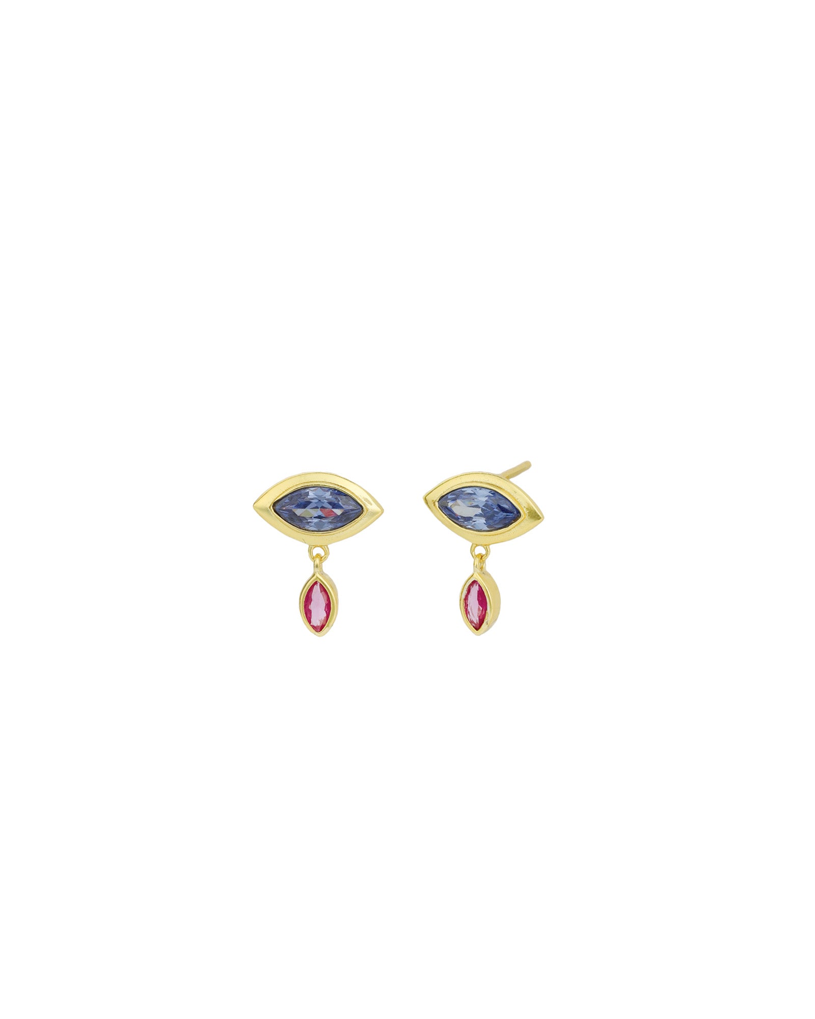 Quiet Icon-Evil Eye Marquise Drop Studs-Necklaces-Blue Ruby Jewellery-Vancouver Canada