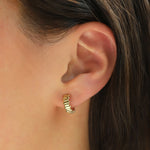 Quiet Icon-Mixed East-West Tube Hoop-Earrings-Blue Ruby Jewellery-Vancouver Canada