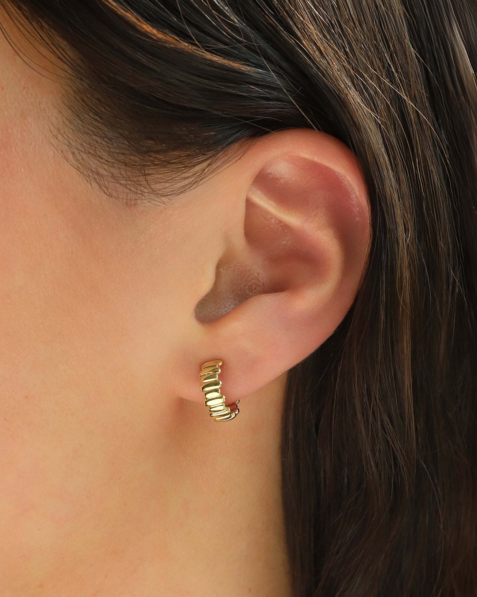 Quiet Icon-Mixed East-West Tube Hoop-Earrings-Blue Ruby Jewellery-Vancouver Canada