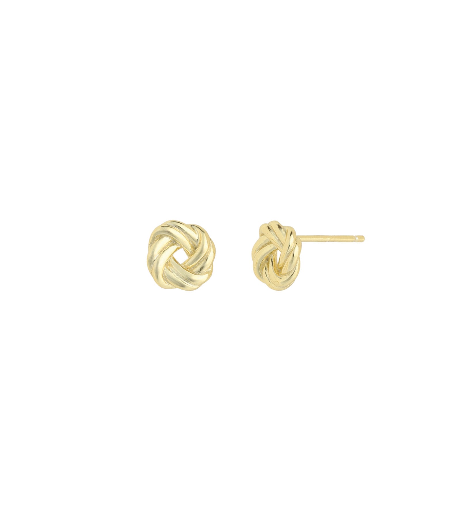 Quiet Icon-Twisted Knot Stud-Earrings-14k Gold Vermeil-Blue Ruby Jewellery-Vancouver Canada