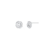 Quiet Icon-Twisted Knot Stud-Earrings-Rhodium Plated Sterling Silver-Blue Ruby Jewellery-Vancouver Canada