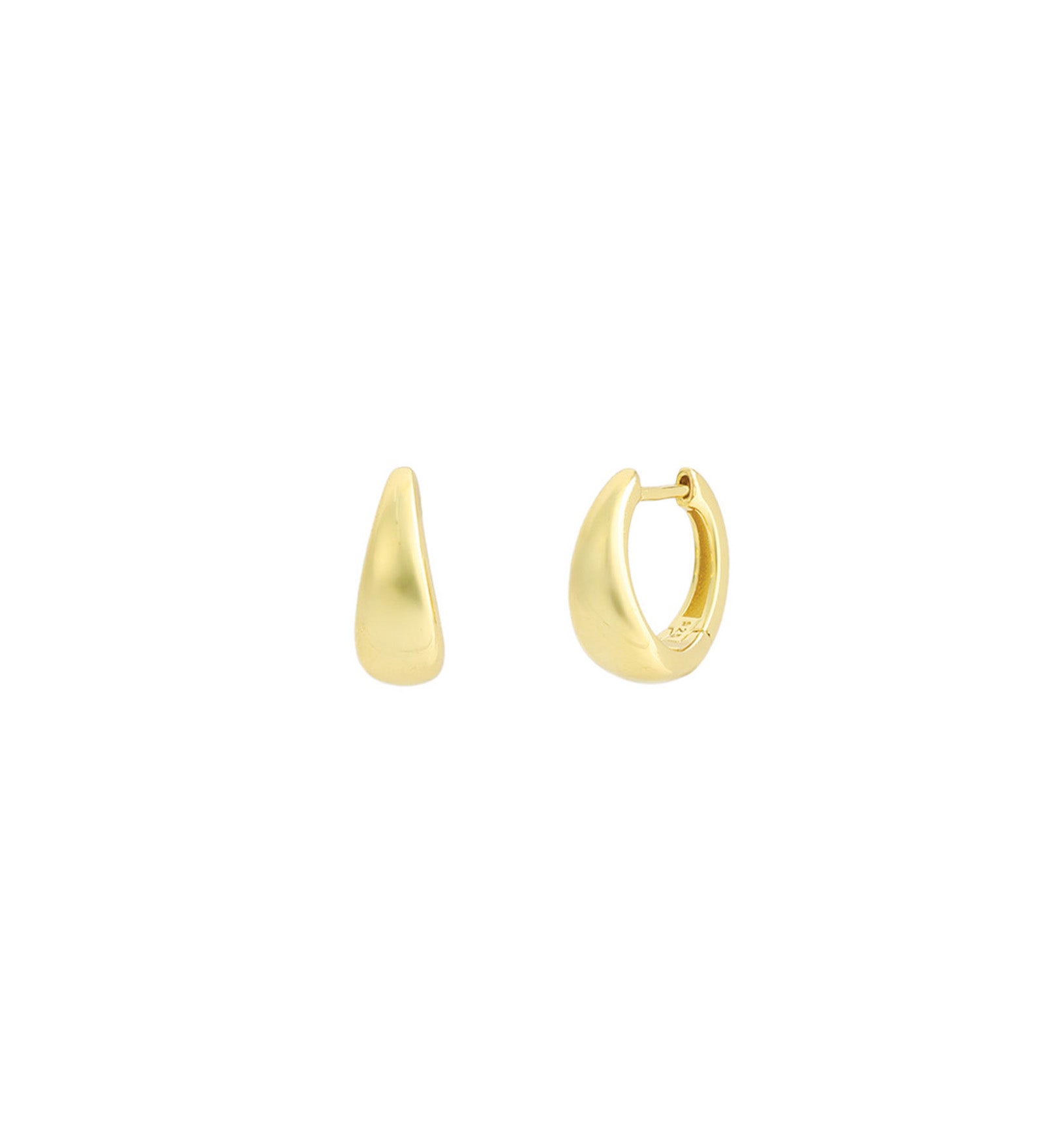 Quiet Icon-Classic Tapered Huggies | 13mm-Earrings-14k Gold Vermeil-Blue Ruby Jewellery-Vancouver Canada